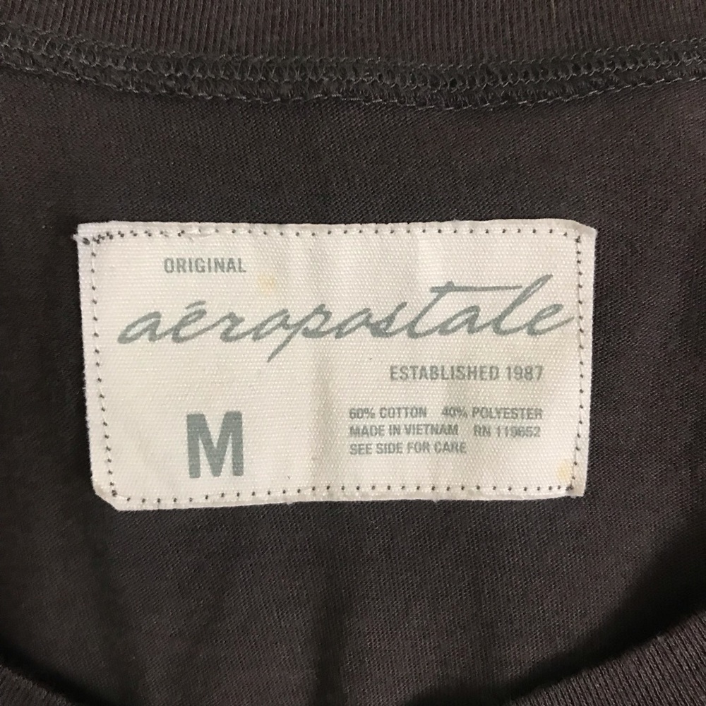 Aeropostale Preppy Y2K Brown Graphic Print Henley Long Sleeve Top Womens Size M - Picture 4 of 5